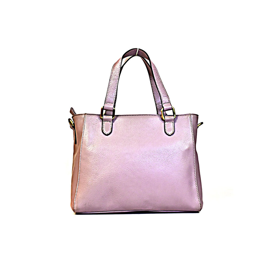 Syraah Elegance Multi-Compartment Handbag - Pink Premium Leather Bag