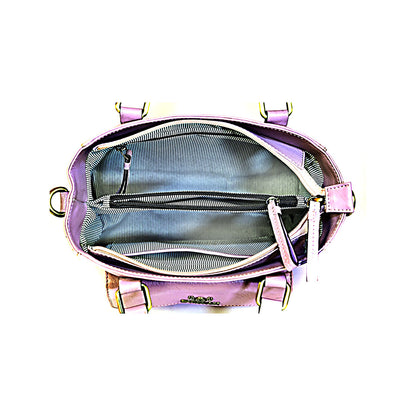 Syraah Elegance Multi-Compartment Handbag - Pink Premium Leather Bag