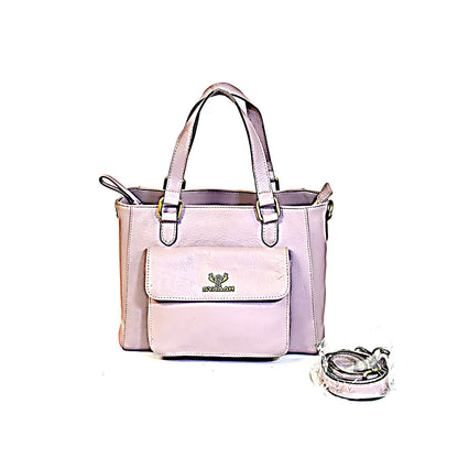 Syraah Elegance Multi-Compartment Handbag - Pink Premium Leather Bag