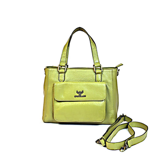 Syraah Elegance Multi-Compartment Handbag - Green Premium Leather Bag