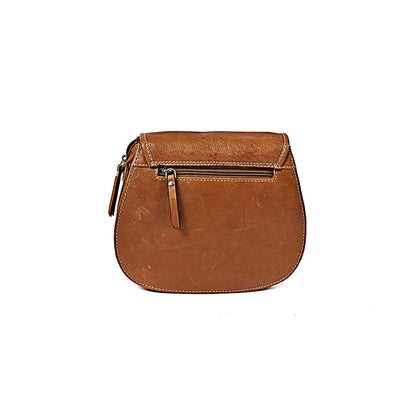 Syraah Sleek Compact Crossbody Bag - Premium Leather in Vibrant Brown