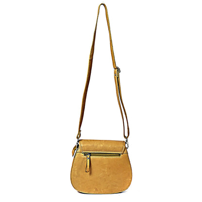 Syraah Sleek Compact Crossbody Bag - Premium Leather in Vibrant Yellow