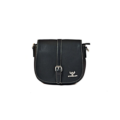 Syraah Compact Crossbody Tote Bag - Black Premium Leather