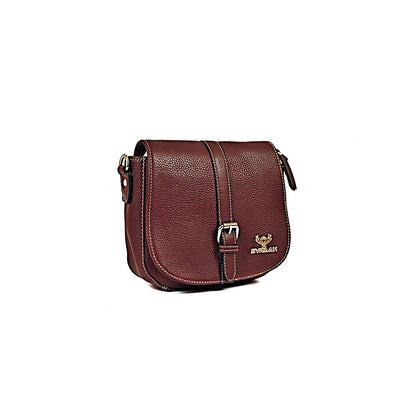 Syraah Compact Crossbody Tote Bag - Maroon Premium Leather