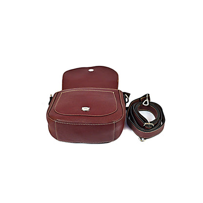 Syraah Compact Crossbody Tote Bag - Maroon Premium Leather