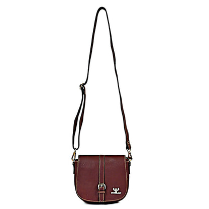 Syraah Compact Crossbody Tote Bag - Maroon Premium Leather