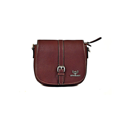 Syraah Compact Crossbody Tote Bag - Maroon Premium Leather