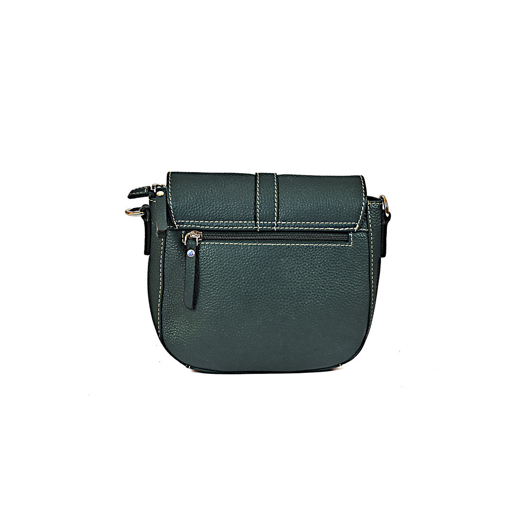 Syraah Compact Crossbody Tote Bag - Dark Seafoam Premium Leather