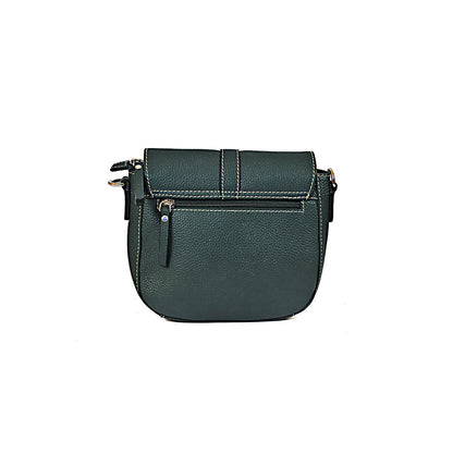 Syraah Compact Crossbody Tote Bag - Dark Seafoam Premium Leather