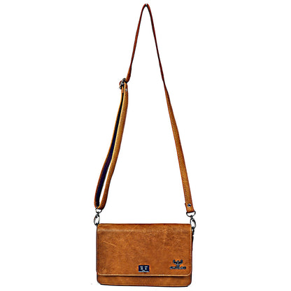 Syraah Tan finishes - Premium Leather Shoulder Bag