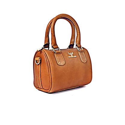 Syraah Luxe Barrel Bag - Tan Premium Leather Handbag