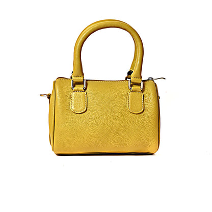 Syraah Luxe Barrel Bag - Yellow Premium Leather Handbag