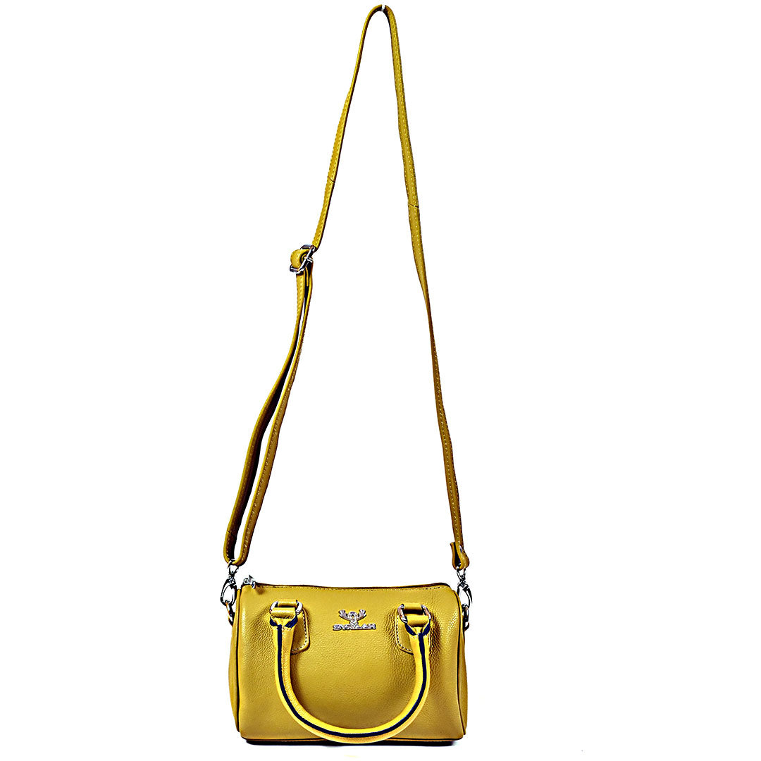 Syraah Luxe Barrel Bag - Yellow Premium Leather Handbag