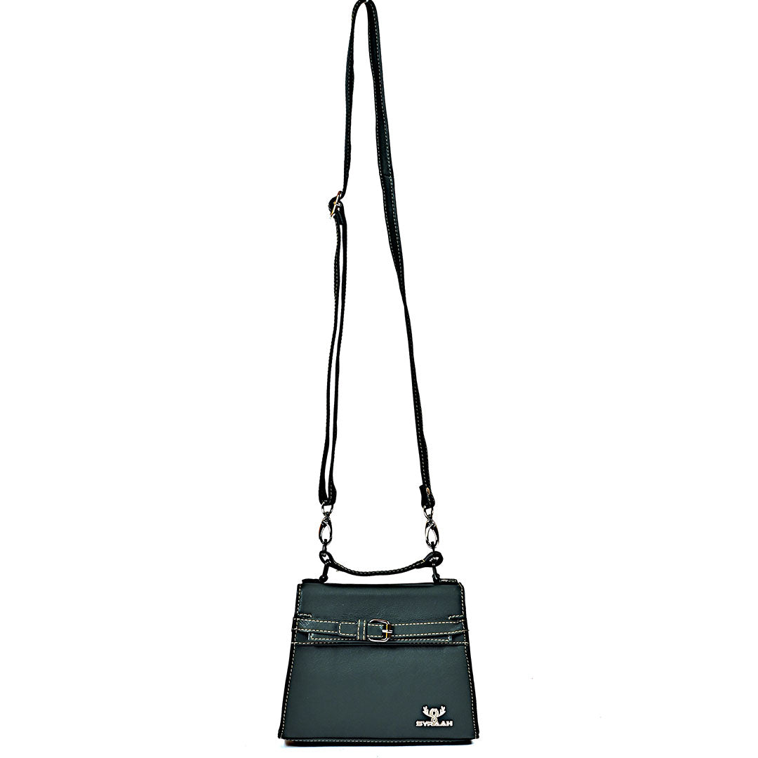 Syraah Compact Leather Handbag - Green Premium Stylish Crossbody