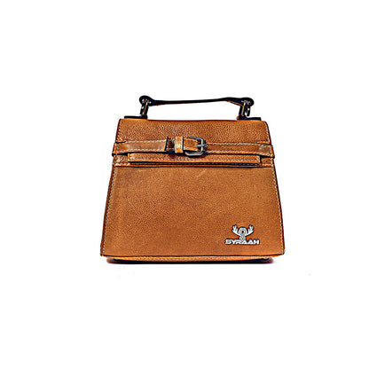 Syraah Compact Leather Handbag - Tan Premium Stylish Crossbody