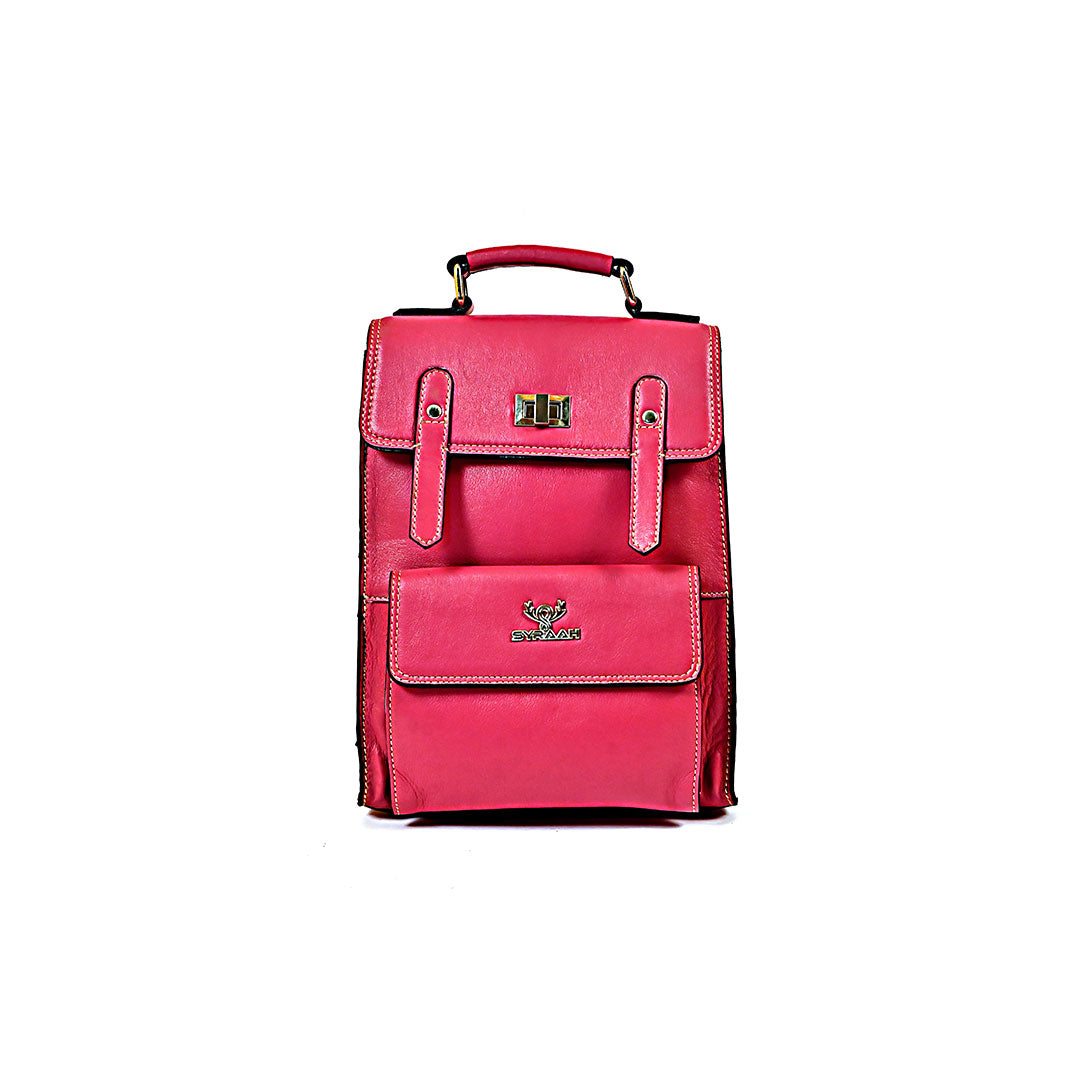 Syraah Maroon Leather Backpack Collection - Premium Stylish Design