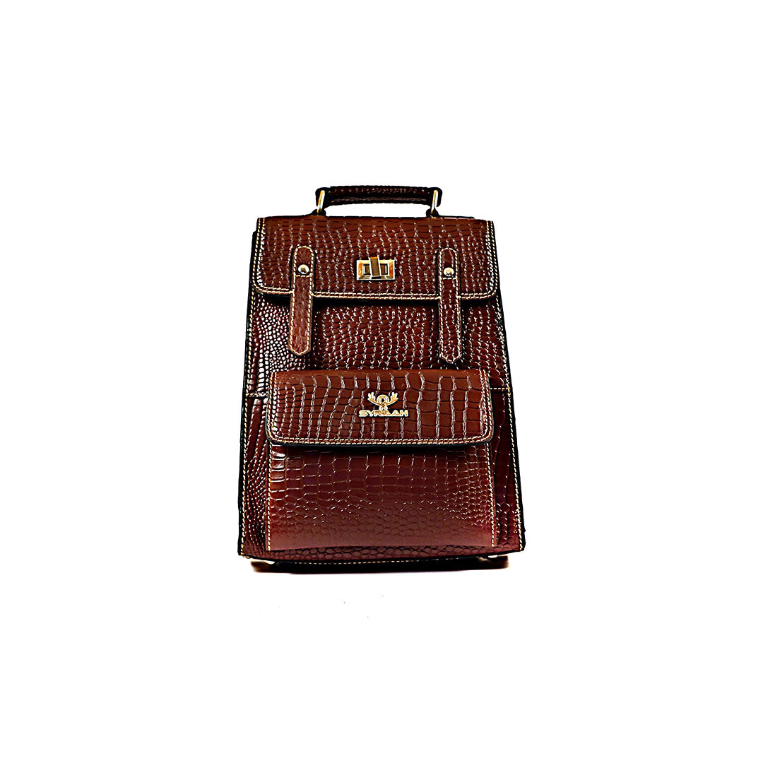 Syraah Maroon Leather Backpack Collection - Premium Stylish Design