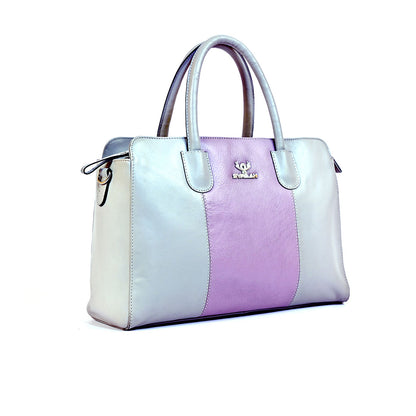 Syraah Pastel Elegance - Ash & Pink Premium Leather Handbag