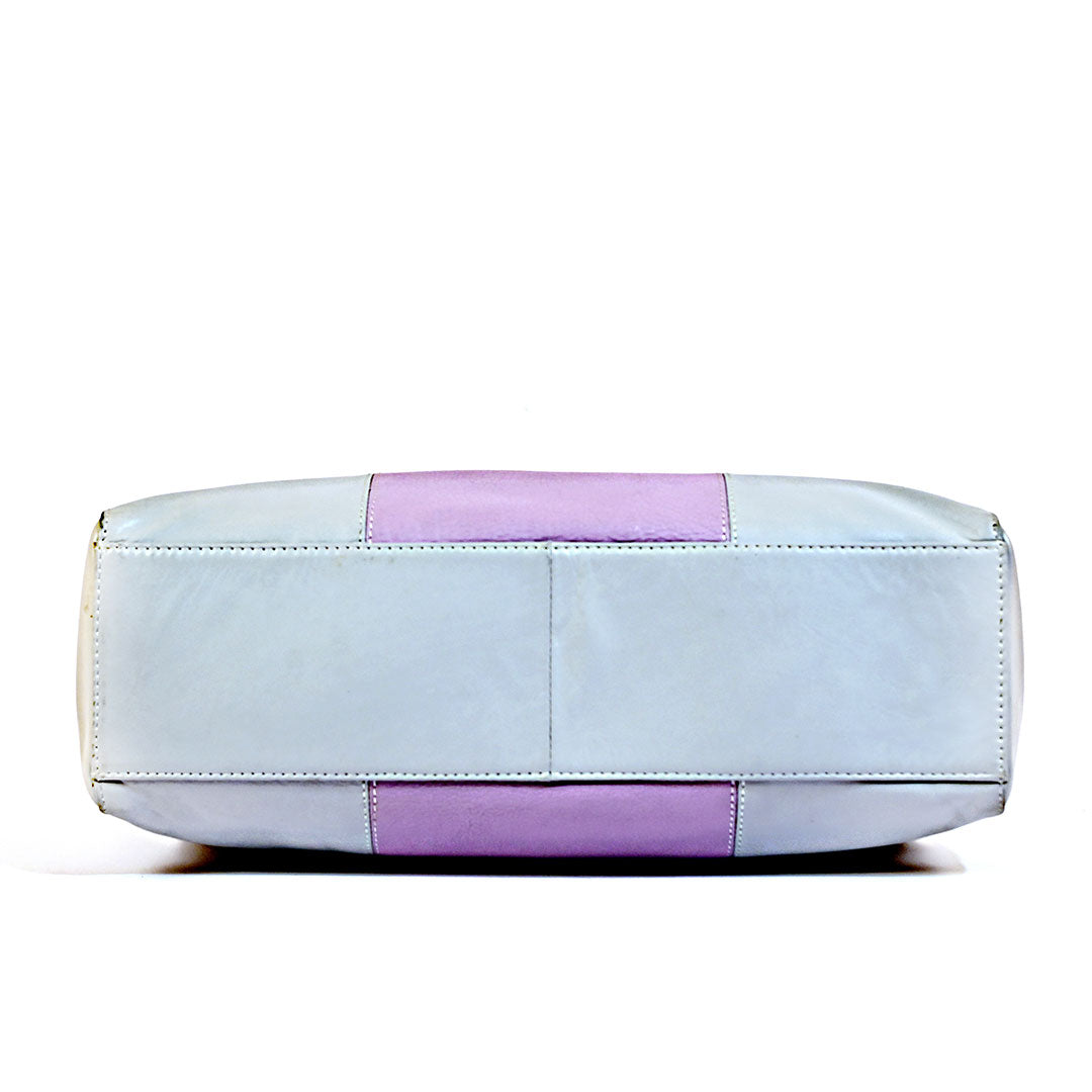 Syraah Pastel Elegance - Ash & Pink Premium Leather Handbag