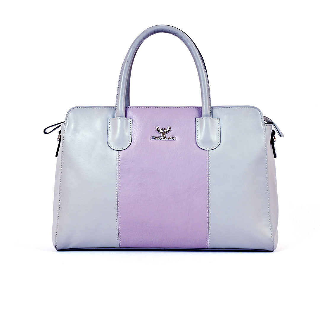 Syraah Pastel Elegance - Ash & Pink Premium Leather Handbag