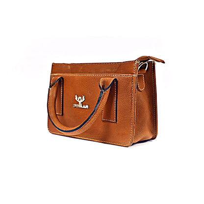 Syraah Elegant Compact Tan Mini Handbag - Premium Leather Handbag