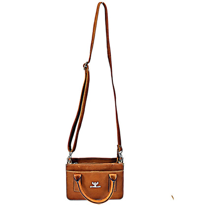 Syraah Elegant Compact Tan Mini Handbag - Premium Leather Handbag