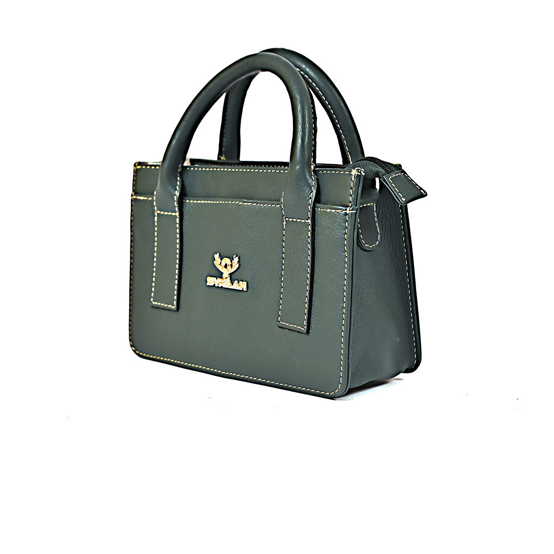 Syraah Elegant Compact Dark Dlue Green Mini Handbag - Premium Leather Handbag