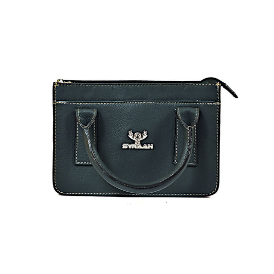 Syraah Elegant Compact Dark Dlue Green Mini Handbag - Premium Leather Handbag