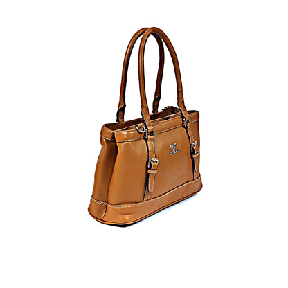 Syraah Tan Premium Leather Tote Bag