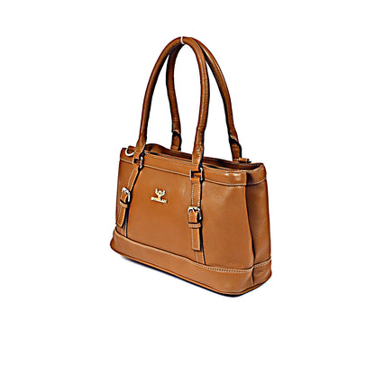 Syraah Tan Premium Leather Tote Bag