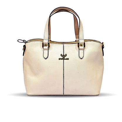 Syraah Elegant Duo - Off-White Premium Leather Handbag