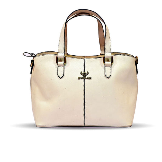 Syraah Elegant Duo - Off-White Premium Leather Handbag