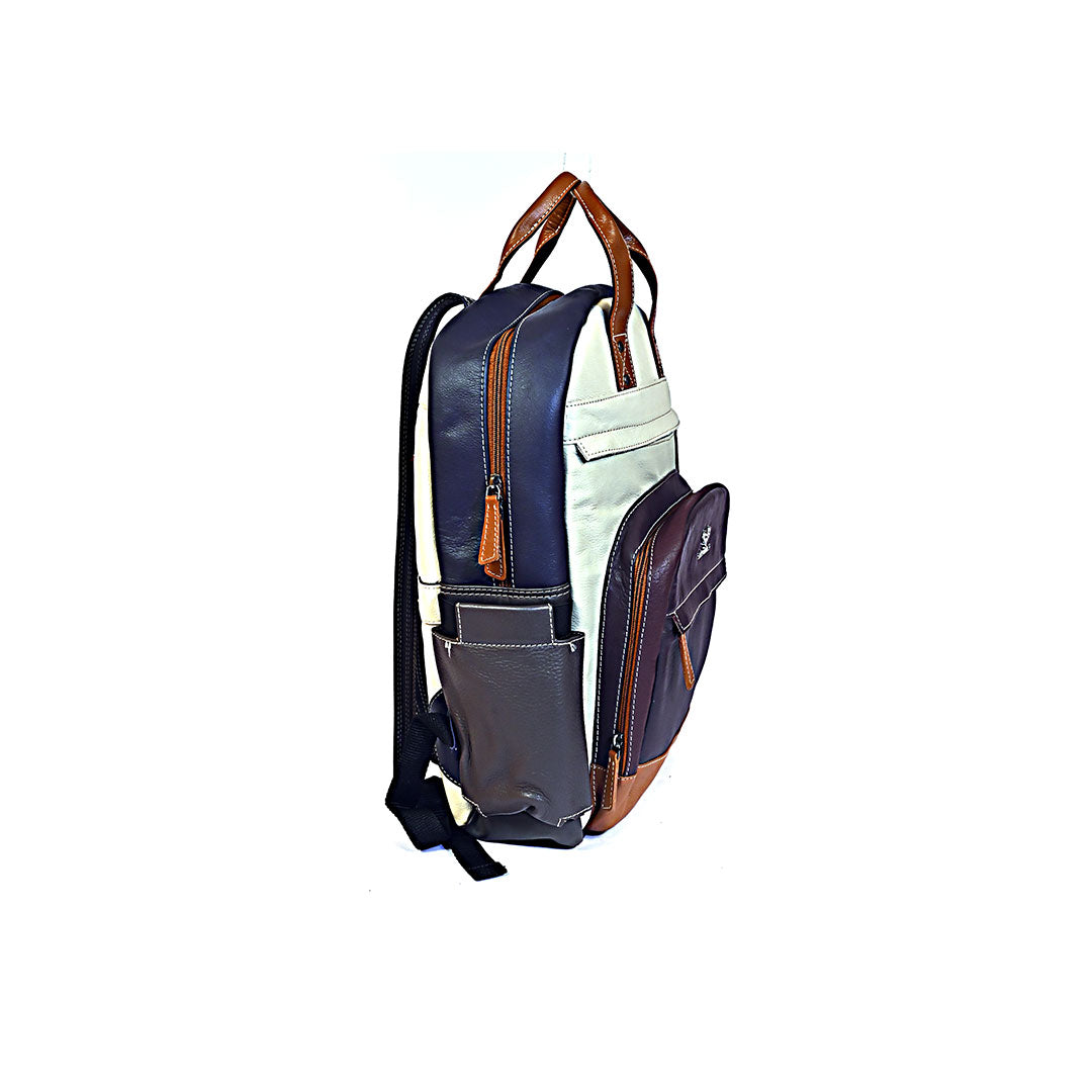 Syraah Multi-Color Premium Leather Backpack - Functional Travel & Daily Companion