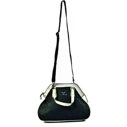 Syraah Dual Elegance - Ash & Navy Blue Leather Handbag